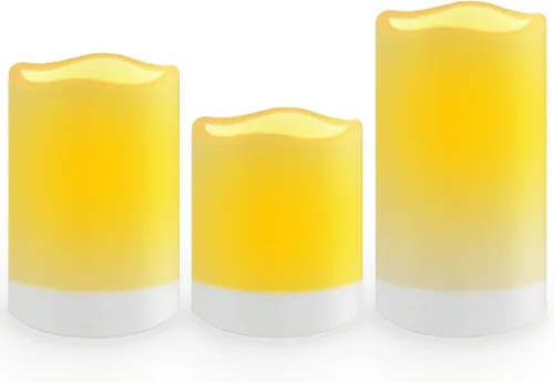 Velas solares – 3.25 x 4 pulgadas 5 pulgadas 6 pulgadas, juego de velas LED impermeables sin llama, del atardecer al amanecer, batería solar 3 Pack