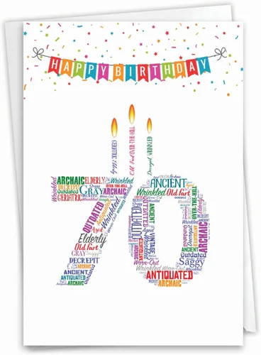 Miniatura 7 de NobleWorks Tarjeta de felicitación de cumpleaños 75 con sobre de 5 x 7 pulgadas (1 tarjeta) número pastel 75 C10117MBG