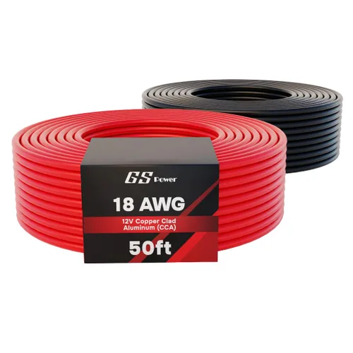 Miniatura 12 de GS Power Cable de calibre 10 CCA de 100 pies para automóvil, rojo y negro, 50 pies por rollo, 10 AWG 12 V, cable eléctrico de altavoz flexible