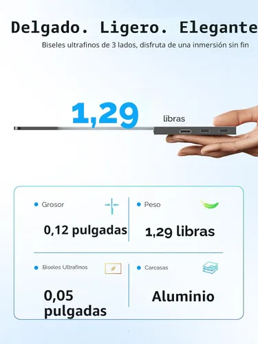 Miniatura 8 de UPERFECT Monitor portátil OLED con pantalla táctil de 14 pulgadas, 3K 2880 x 1800 120Hz Monitor portátil para juegos de 0.1 ms, 500 liendres