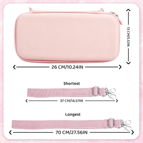 Miniatura 2 de RHOTALL Cute Sakura Carrying Case Set for Nintendo Switch OLED,Pink Flower Accessories Bundle for Switch OLED with Hard Case, Screen Protector, 4