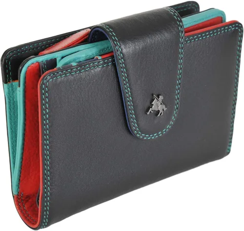Miniatura 6 de SP31 Cartera plegable de cuero suave multicolor, Negro -, Billetera plegable