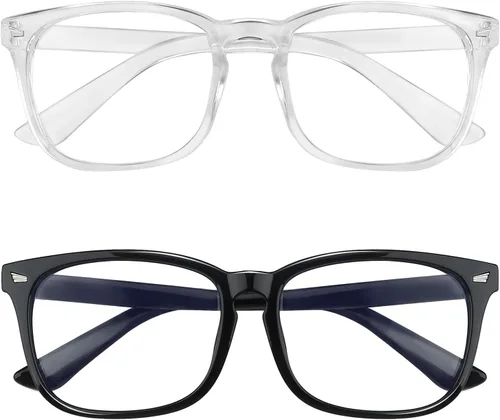 Miniatura 17 de Gafas con filtro de luz azul, paquete de 2 lentes de luz azul para hombre, anteojos de luz azul para mujer, anteojos con luz azul para fatiga ocular