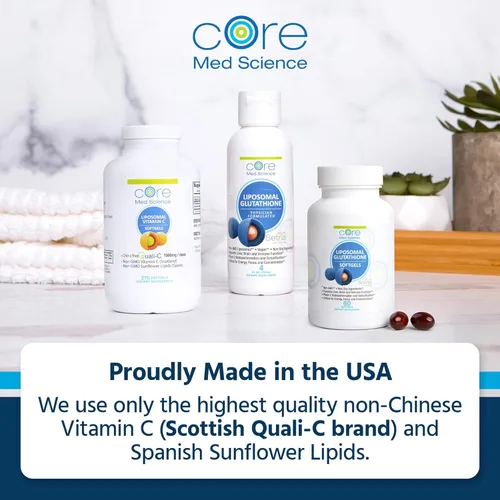Miniatura 6 de Core Med Science Vitamina C liposomal, 1000 mg – Suplemento de vitamina C formulado por médicos para apoyo inmunológico, colágeno y salud de la piel