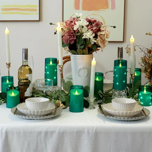 Miniatura 7 de NURADA - Velas sin llama: Velas LED de mecha 3D a pilas, falsas de acrílico con control remoto y temporizador para decoración de mesa de fiesta