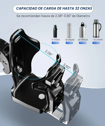 Miniatura 3 de FODSPORTS Portavasos para motocicleta, ATV, soporte mejorado para bebidas de motocicleta con abrazadera de metal de 0.5 a 1.57 pulgadas, soporte