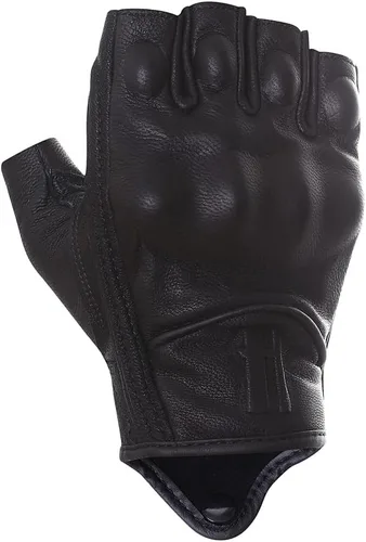 Miniatura 3 de Harssidanzar Guantes de Motocicleta sin Dedos, para Hombres Guantes de Cuero para Montar y Conducir con Nudillos de Mano GM037