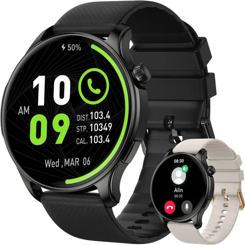 Reloj inteligente para hombres y mujeres Fitness: resistente al agua, marca/respuesta de llamadas, relojes inteligentes para hombres, relojes