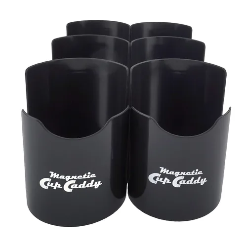 Miniatura 2 de Master Magnetics - Organizador magnético negro para tazas, imán organizador, negro (paquete de 6) y organizador magnético para tazas, 3.25 pulgadas