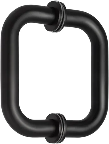 Miniatura 12 de Tirador tubular de acero inoxidable de grado 304 para puerta de ducha (6 pulgadas, cuadrado, negro mate SSSP152B)