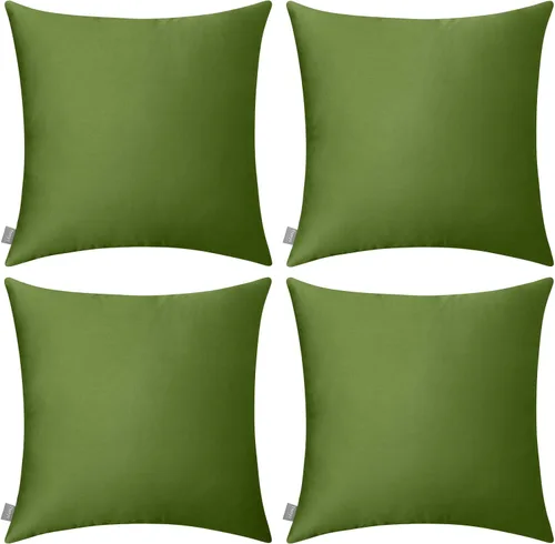 Miniatura 29 de Thmyo - Paquete de 4 fundas de almohada decorativas de 100 % algodón para lumbar, cómodas, sólidas, para Navidad/Halloween, fundas de cojín Blanco