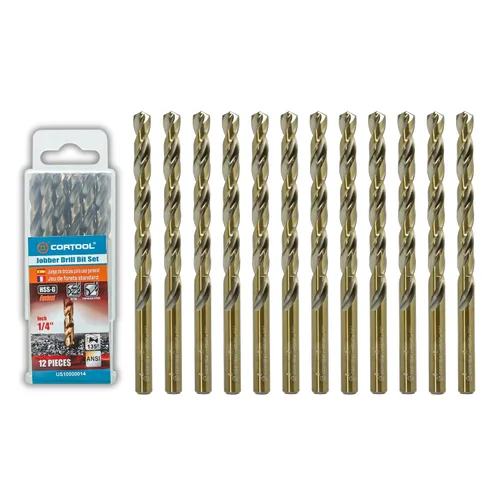 Miniatura 8 de Juego de brocas de cobalto de 1/2 pulgada (6 piezas), juego de brocas de metal M35 HSS de longitud de trabajo para metal duro, acero inoxidable