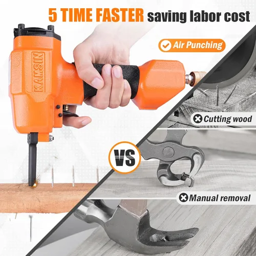 Miniatura 2 de KT38 - Extractor de clavos neumático para reciclar, quitar clavos, diámetro del vástago de 3-5 mm (0.118"-0.196") Air Punch Nailer Air Power Nail