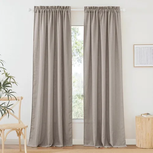Miniatura 10 de RYB HOME Cortinas extralargas de 108 pulgadas de largo, transpirables con bolsillo para barra, cortinas traslúcidas blancas para sala de estar