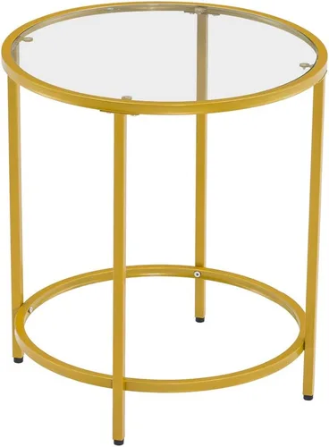 Miniatura 13 de Mesa de centro de cristal de 2 niveles, mesa de centro de vidrio templado, mesa central moderna rectangular mesa de té ovalada de vidrio con estante