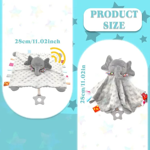 Miniatura 2 de Elephant Baby Lovey - Manta de seguridad unisex para bebés recién nacidos, para niños y niñas, regalo suave para bebés, juguete multiusos para Gris