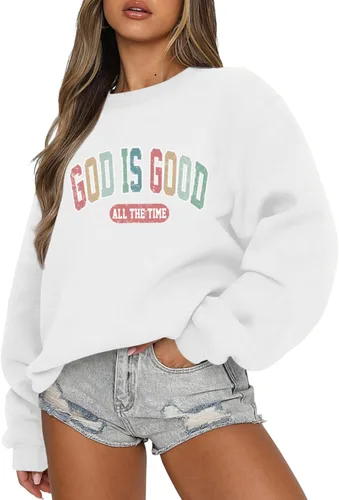 Miniatura 8 de Dios Es Bueno Sudadera Cristiana Sudaderas para Mujeres de Talla Grande Camisas de Jesús Fe Inspiradoras Versículo de la Biblia Pullover