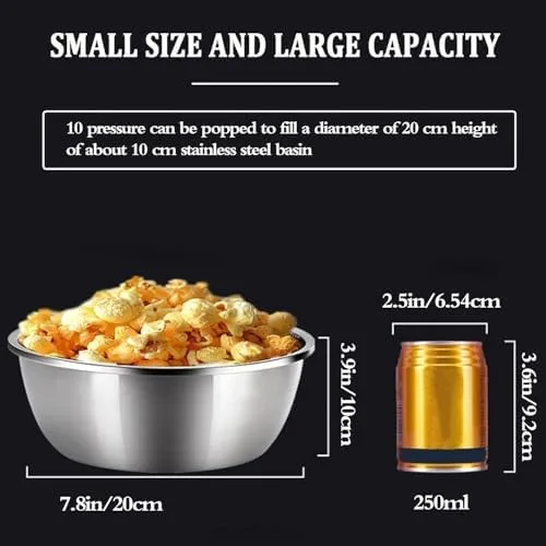 Miniatura 6 de Mini máquina de palomitas de maíz de mano retro, máquina de palomitas de maíz de acero inoxidable de alta presión, estilo chino vintage, ideal