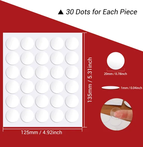 Miniatura 2 de Masilla para pósteres, 420 unidades de tachuelas adhesivas de 0.79 pulgadas, doble cara extraíble transparente, de montaje redondo, reutilizable