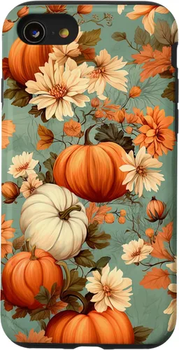 Miniatura 18 de Funda con temática de otoño para iPhone 12/12 Pro, diseño vintage de otoño con diseño de calabaza y calabaza