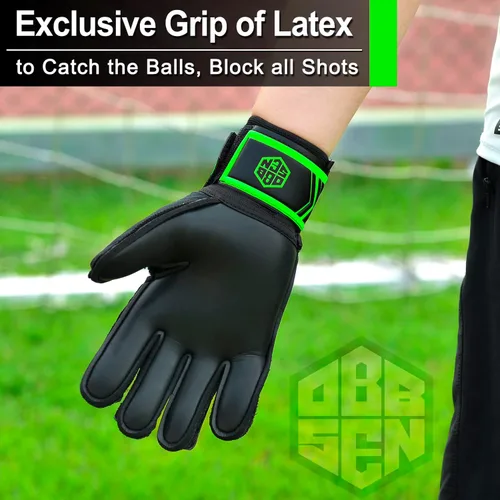 Miniatura 3 de Guantes de portero de fútbol para niños, jóvenes y adultos, guantes de portero de fútbol de agarre fuerte con protección para los dedos