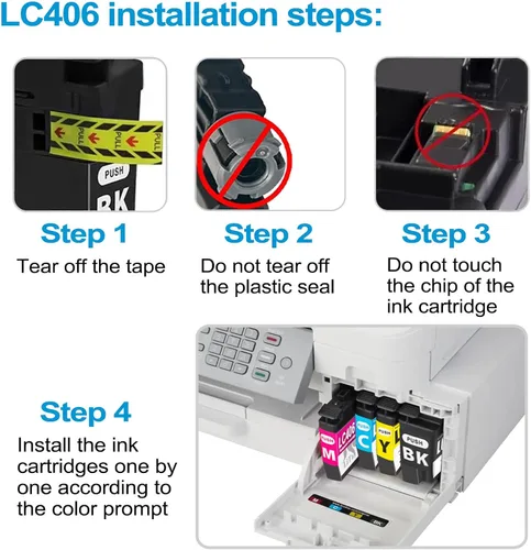 Miniatura 5 de Paquete de 2 cartuchos de tinta cian compatibles LC406 para impresora Brother LC406 C LC406CS para Brother MFC-J4335DW MFC-J4345DW MFC-J4535DW