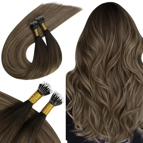 Miniatura 32 de Ugeat - Extensiones de cabello humano con microanillo, 14 pulgadas, extensiones de cabello Remy con microcuentas de 1 gm/hebra, 50 gms, extensiones