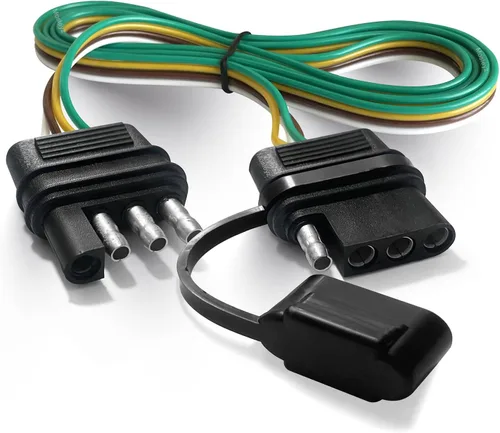 Miniatura 9 de Extensión de cable de remolque 4 vías 4 pines, enchufe de 4 cables 4 planos con enchufe macho y hembra 18 AWG 26 pulgadas, extensor de arnés
