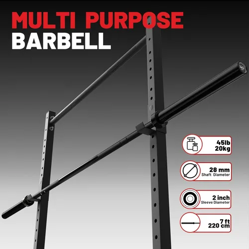 Miniatura 7 de PAPABABE 7FT Olympic Barbell 45 lb Barbell 2 INCH 1000lbs/1500lbs Capacity Olympic Bar with Moderate Knurling For Squats Curls Deadlifts