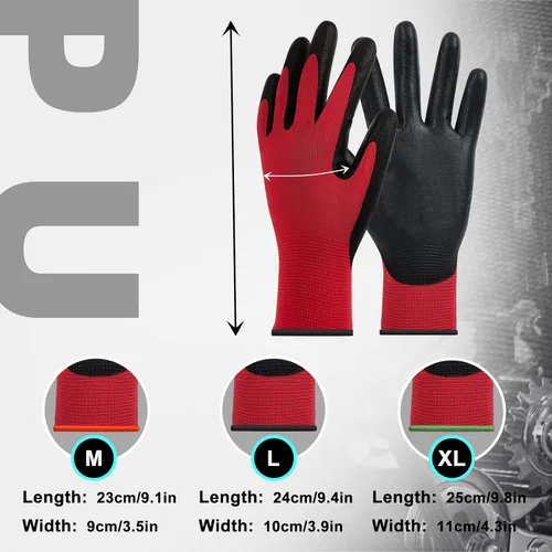 Miniatura 3 de MIG4U Guantes de poliuretano – Guante ultrafino recubierto de palma de poliuretano – Excelente agarre guante de trabajo de seguridad ideal