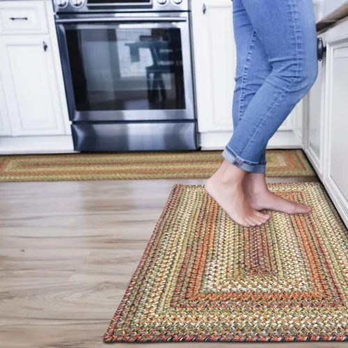 Miniatura 146 de Alfombra ovalada trenzada gris humo de 20 x 30 pulgadas, lavable para interiores y exteriores, decoración campestre para cocinas y entradas