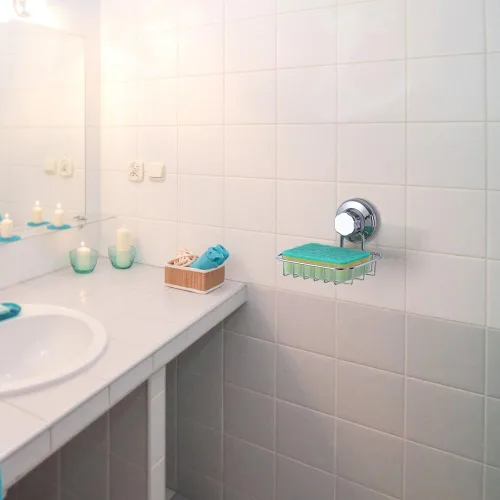 Miniatura 5 de SANNO Soporte de jabón con ventosa, bandeja para jabonera, barra de jabón para esponja de jabón para pared de ducha, baño, bañera y fregadero