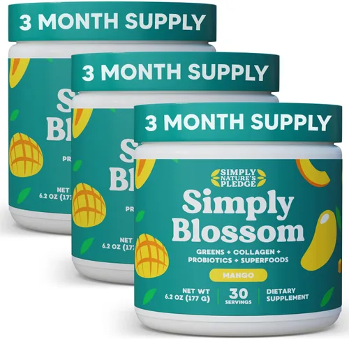 Miniatura 11 de Simply Blossom Nutrition Daily Greens & Superfood Powder + Colágeno + Probióticos para la salud digestiva de las mujeres y alivio de la hinchazón.