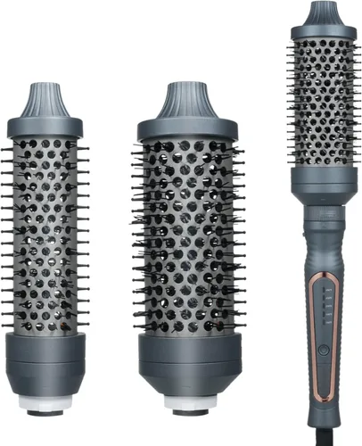 Cepillo redondo calentado, juego de cepillos térmicos de 1.25 pulgadas/1.5 pulgadas/1.75 pulgadas para cabello corto a largo, 300-450 °F para