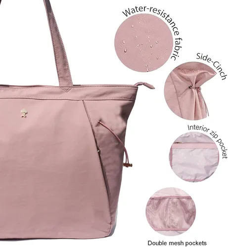 Miniatura 3 de ESVAN Bolsa de yoga para mujer, bolsas de hombro con cordón para oficina, entrenamiento, viajes, transporte, pilates, gimnasio y playa Púrpura