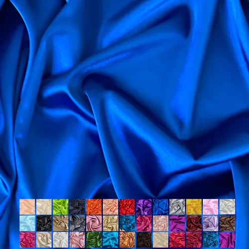 Miniatura 22 de Yard - Tela de satén sedosa elástica de alta calidad - Tela para vestidos y faldas - Suave como la seda, brillo metálico, ideal para bodas y diseño