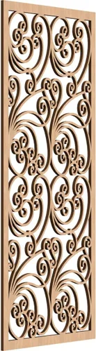 Miniatura 155 de 9 3/8"W x 24 3/8"H x 1/4"T Marilla Decorativos Paneles de Pared de Madera Calado, Abedul