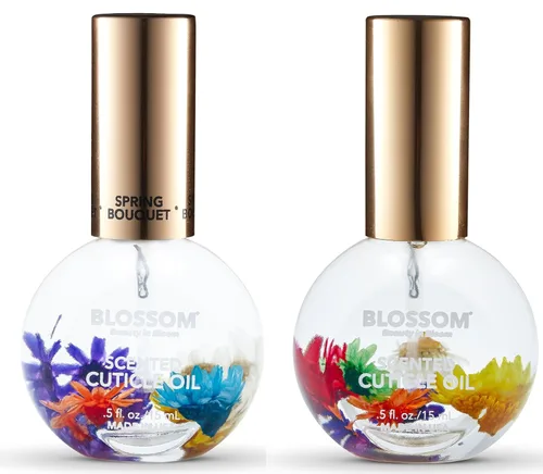 Blossom Aceite para cutículas hidratante, hidratante, fortalecedor, perfumado, infundido con flores reales, fabricado en Estados Unidos, 0.84 onzas