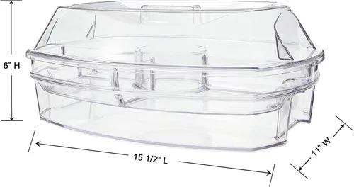 Miniatura 5 de Prodyne Plato de fiesta de hielo, 15 1/2 x 11 x 6 pulgadas, transparente