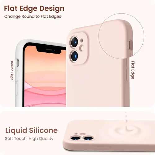 Miniatura 3 de ORNARTO Funda para iPhone 11 de 6.1 pulgadas, silicona líquida con 2 protectores de pantalla, a prueba de golpes y tacto suave, cuerpo completo