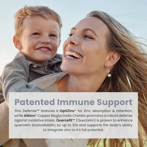 Miniatura 7 de Zinc Defense Zinc + Cobre + Quercetina 60 porciones en cápsulas veganas L-OptiZinc y Quercefit ionóforo Minerales quelados Apoyo al