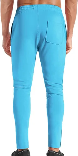 Miniatura 2 de Brokig - Pantalones deportivos con cremallera para hombre, pantalones casuales para entrenamiento y gimnasia, cómodos pantalones de chándal