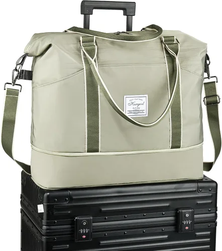 Miniatura 50 de Bolsa de gimnasio con bolsillo húmedo, bolsa de viaje plegable para mujer, bolsa de viaje impermeable para viajes, gimnasio, yoga
