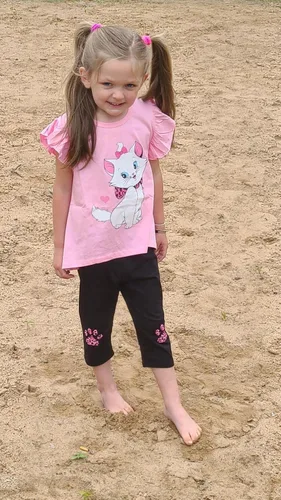 Miniatura 4 de Popshion Conjunto de ropa para niñas de 2 piezas, conjunto de ropa para niños pequeños, manga volada con dobladillo irregular, parte superior