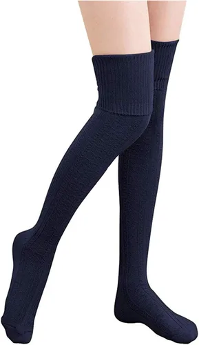 LIZAIDA MENENDEZ Calcetines altos extra largos para mujer, medias altas por encima de la rodilla, calcetines largos cálidos, calentadores de piernas