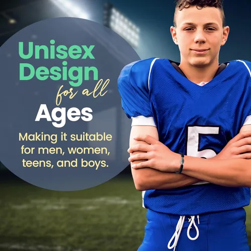 Miniatura 2 de Pulsera de fútbol Sportybella - Pulsera de paracord ajustable con amuleto. Regalos de fútbol unisex Negro