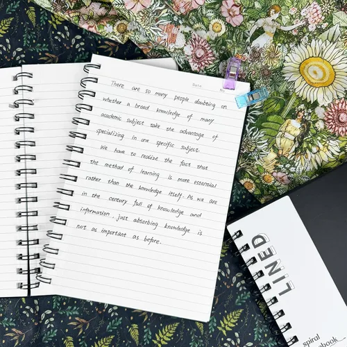 Miniatura 27 de Cuaderno grande en espiral rayado - Paquete de 4 cuadernos rayados de 8.5" x 11" con tapa dura de 7mm, cuaderno de 120 páginas, papel grueso de 100