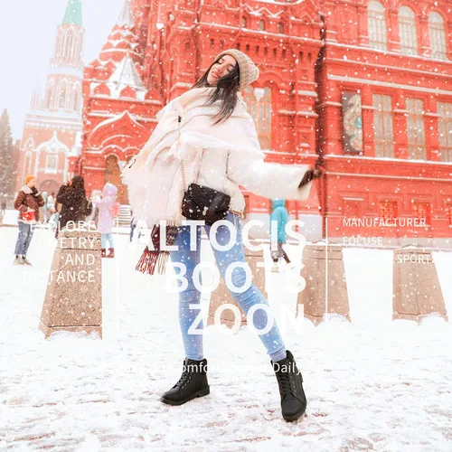 Miniatura 6 de ALTOCISWomen'sWinterBootsWater-ResistantPULeatherAnkleBootiesLaceupWinterAnkleBootWarmAnti-SlipCombat Boots