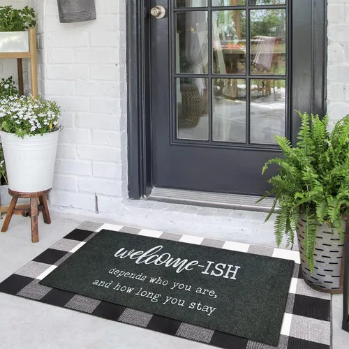 Miniatura 6 de JJUUYOU Tapete Grande para Puerta de Entrada Tapete de Bienvenida Duradero para Puerta Delantera Exterior Entrada Divertido Tapete Welcome-ish