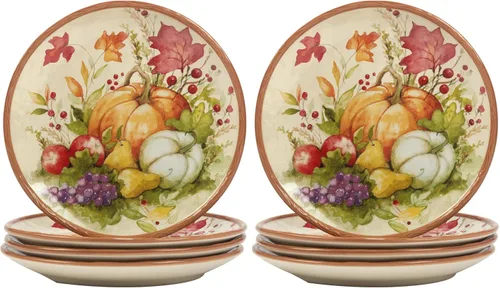 Miniatura 8 de Certified International Harvest Blessings - Plato llano de 10.75 pulgadas, multicolor, grande, juego de 4